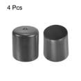 thumbnail image 2 of 4pcs Rubber End Caps 40mm ID Vinyl Round Tube Bolt Cap Screw Thread Protector Dark Gray, 2 of 5