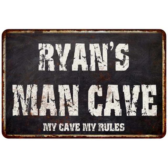RYAN'S Man Cave Black Grunge Sign Home Decor Gift Cave Funny 208120004109