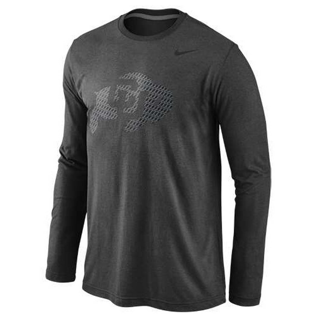 Nike - Nike Colorado Buffaloes Long Sleeve Stealth Tri-Blend T-Shirt ...
