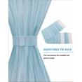 thumbnail image 4 of Teal Blue Blackout Curtains, French Door Curtains for Door Window, Modern Abstract Art Ombre Striped Privacy Drapery for Patio/Sidelight Doors, 1 Panel with Tieback, 25 x 72 Inches, 4 of 6