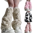 thumbnail image 5 of Trendy Plush Leg Warmers for Women Aesthetic Pattern Colorful Furry Boot Cuffs Leg Gaiters Sleeve Footless Long Socks, 5 of 9