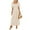 Beige, variant on CharmCyan Women Square Neck Short Sleeve Maxi Dress Elegant Loose Fit Flowy Long Dress Summer Casual Solid A Line Sundress Beige L