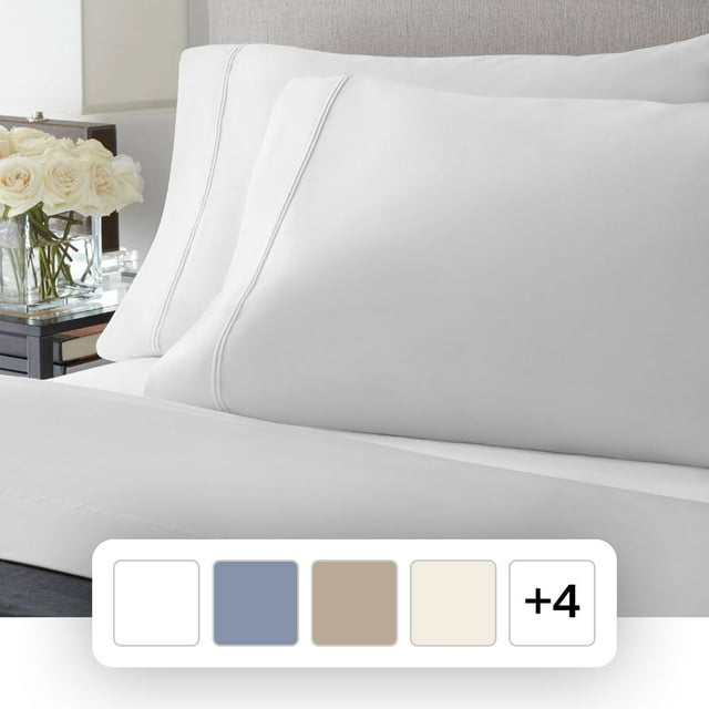 Member’s Mark 700-Thread-Count Egyptian Cotton Solid Pillowcases, Set of 2, Assorted Sizes