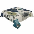 thumbnail image 2 of Navy Blue Green Floral Tablecloth Square Table Cloth 60x60 , Waterproof Tablecloth Outdoor Table Cloth, Vintage Botanical Leaves Washable Table Cover for Kitchen Dining Party, 2 of 8
