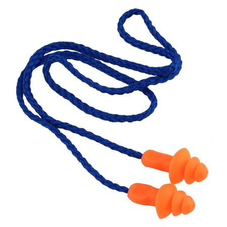 50PCS Soft Silicone Ear Plugs Reusable Noise Reducing Earplugs Hearing Protective Sound Insulation Earplugs for Sleeping and Snoring with String