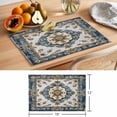 thumbnail image 6 of Boho Blue Placemats Set of 6 Vintage Southwestern Geometric Ethnic Place Mats Indoor Wipeable Table Mats Washable Cloth Dining Table Placemats for Kitchen Holiday Party Home Decor 13x19 Inch, 6 of 9