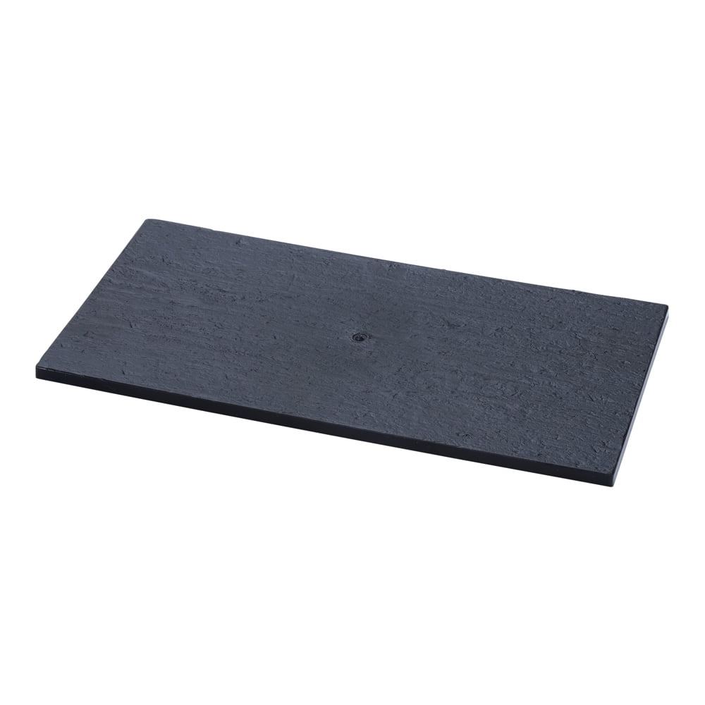 Rectangle Black Plastic Small Plate Faux Slate 7" x 3 1/2" 100