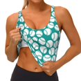 thumbnail image 4 of Lsque Green Baseball Printed Women'S Sports Bra, Compression, Moisture Wicking, High-Impact Sports Bra For Women,Supportive sports bra-Small, 4 of 9