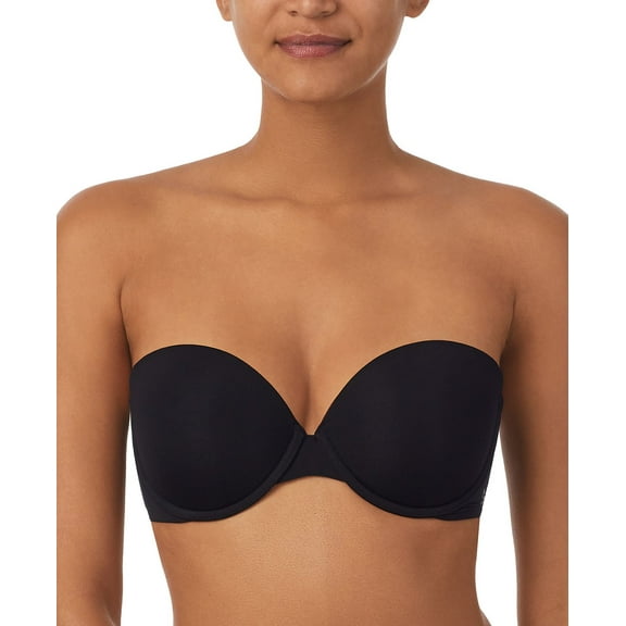 DKNY Women's Smooth Essentials Strapless Bra, DK7749, Black Size 34DDD