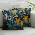 thumbnail image 3 of ARISTURING Throw Pillow Cover Retro Flowers Lily Silhouette Abstract Pattern Flowers Leaves Square Pillow Case Cushion Cover for Home Car Decorative, 3 of 5