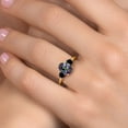 thumbnail image 4 of Gem Stone King 18K Yellow Gold Plated Silver Green Mystic Topaz and Black Diamond Engagement Ring for Women | 2.84 Cttw | Oval 9X7MM | Gemstone November Birthstone | Size 9, 4 of 6