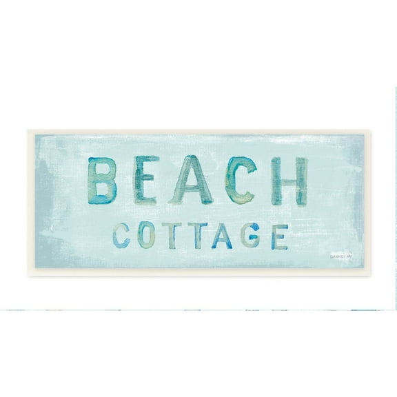 Stupell Industries Beach Cottage Ocean Blue Word Painting Wall Plaque Art by Danhui Nai