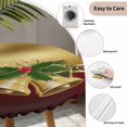 thumbnail image 3 of Christmas Round Tablecloth for 36-44 Inch Tables, Fitted Table Cover with Elastic Edge, Xmas Bells Berry Botanical Golden Red Waterproof Outdoor Table Cloth Protector for Patio Garden Dinner Picnic, 3 of 9