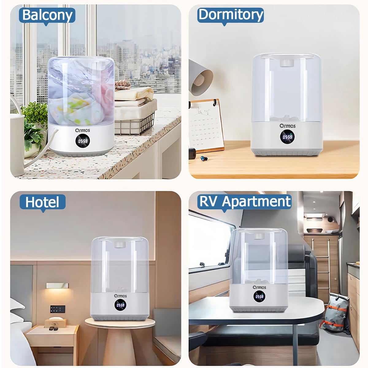 ORMOS Portable Mini Washing Machine, White, Rechargeable Cordless Washer, 4L Capacity, Quiet Efficient, LED Touch Screen, 5000mAh Battery
