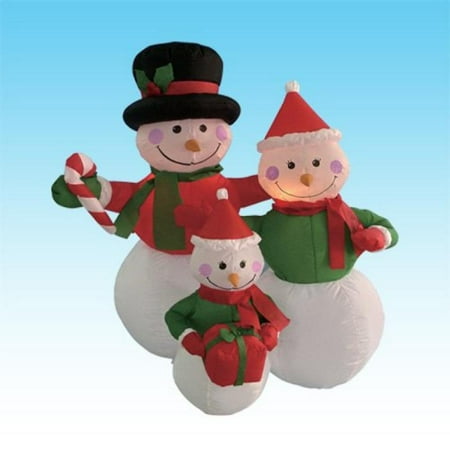 4 Foot Inflatable Snowmen Family Holding Gifts