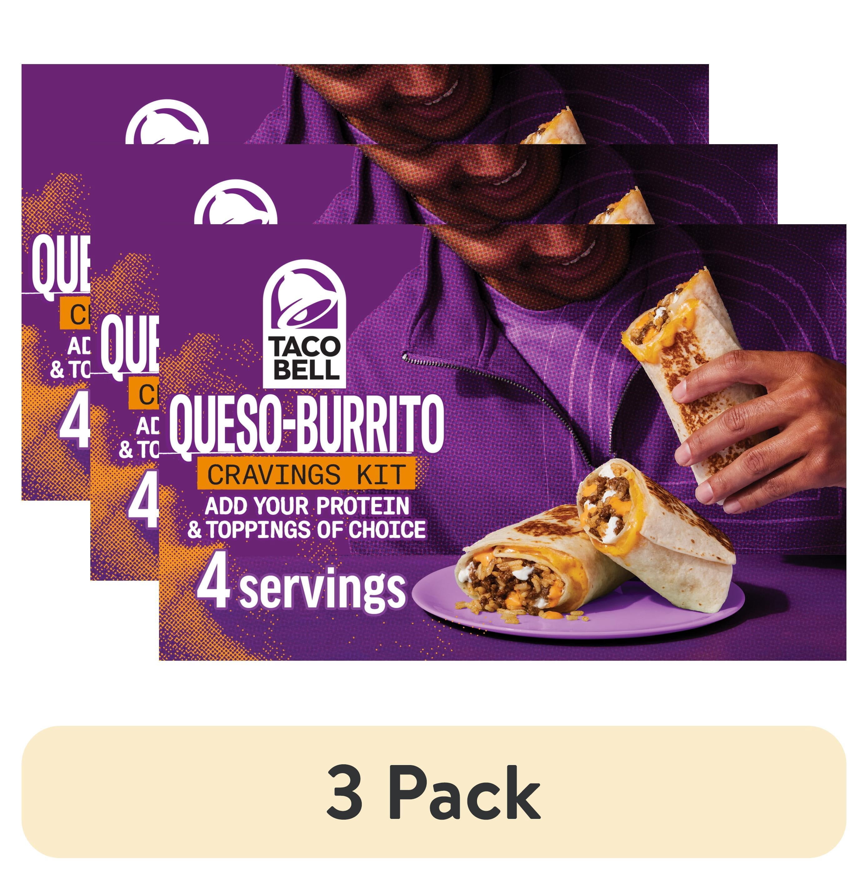 (3 pack) Taco Bell Queso-Burrito Cravings Kit, 21.5 oz Box
