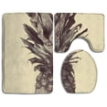 thumbnail image 1 of GOHAO Sketch Pineapple Skull 3 Piece Bathroom Rugs Set Bath Rug Contour Mat and Toilet Lid Cover, 1 of 2