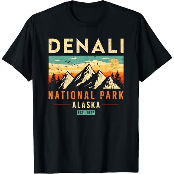 Denali Est. 1917 Vintage Retro Alaska National Park T-Shirt
