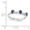 thumbnail image 4 of White Sterling Silver Ring Band Stackable Sapphire, Lab Created Oval Blue, 4 of 4
