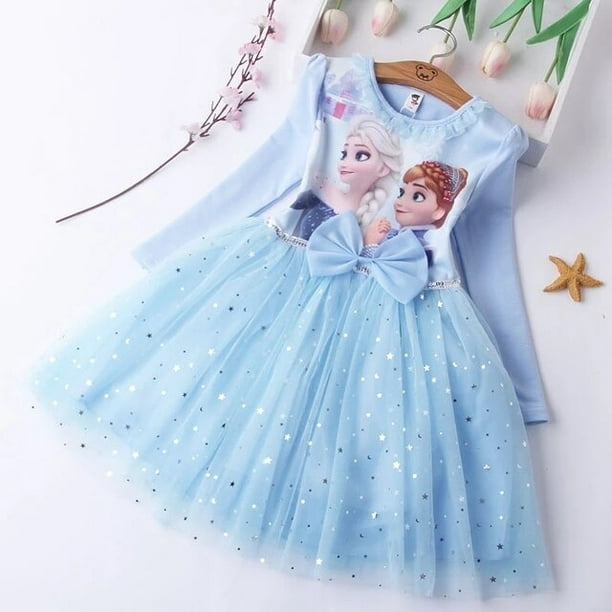 Beautiful Elsa Frozen Disney Girl Dress 2-8 Years Tutu Princess Dresses