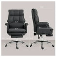 thumbnail image 3 of Ergonomic Office Chair with Footrest - Swivel Desk Chair, Adjustable Height & Reclining, PU Leather, Black - Home Office, Gaming, 3 of 9