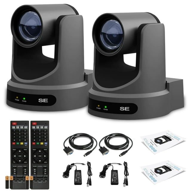2 x PTZOptics Move SE SDI/HDMI/USB/IP PTZ Camera with 20x Optical Zoom (Gray) (PT20X-SE-GY-G3)