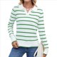 thumbnail image 1 of Camisas de Mujer con Cuello de Solapa, Cuello en V, Blusa de Larga, Blusa Informal Elegante. Verde S, 1 of 8