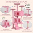 thumbnail image 7 of CL.HPAHKL 54In Cat Tree Tower for Large Cats, Cat Climbing Tower Cat Scratching Tree with Cat Scratching Stand, Big Cat Tree House Funny Toys for Kittens Pet(Pink), 7 of 7