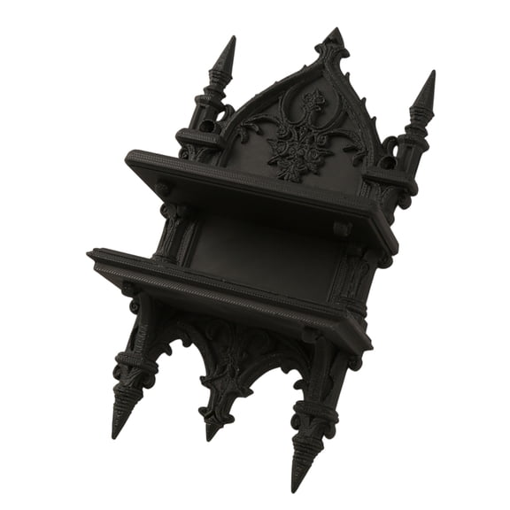 YIEMEEN Gothic Inspire Dark Theme Double Tiers Wall Mounted Shelf For Display And Storage