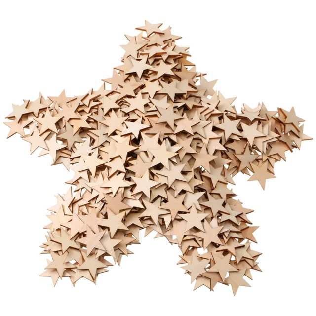 Estrellas de madera para manualidades y decorar, colores naturales, ideal como decoración de Navidad, decoración de mesa, decoración para esparcir