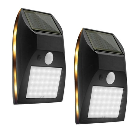 

Solar Fence Lights 2 Pack Solar Garden Wall Lights Outdoor Solar Powered Lights Waterproof Wall Lamp with Light Sensor