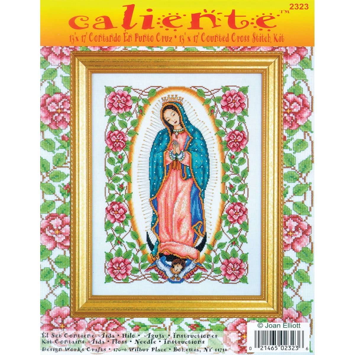 Tobin Needlecraft Caliente Our Lady Of Guadalupe Counted Cross Stitch Kit 13 inch x 17 inch 14 Count DW2323