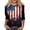 ZARed, variant on Womens Glitter Print T-Shirt Crewneck 3/4 Sleeve Summer Tops 4th of July Independence Day Shiny Casual Fashion Tee
