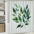 thumbnail image 5 of GOSMITH Banana Leaves Decorative Watercolor Green Leaves Banana Tree Tropical Plant Shower Curtain White, 5 of 6