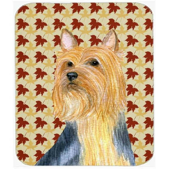 Silky Terrier Fall Leaves Portrait Mouse Pad, Hot Pad Or Trivet