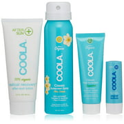COOLA Organic Sunscreen & Lip Balm Sun Protection Kit, Made with Coconut Oil and Shea Butter, Broad Spectrum SPF 30, Reef Safe, Travel Size, 4 Items Total