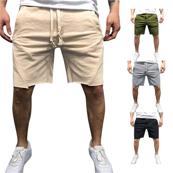 Hauaitttt Men's Casual Mid Waist Shorts Pant Solid Splice Pocket Knee Length Shorts Casual Loose Fashion Pant Short Pole Sweat Pants Casual Track Pants 42x29 Mens Pants Thrill Sweatpants Boy 9 10