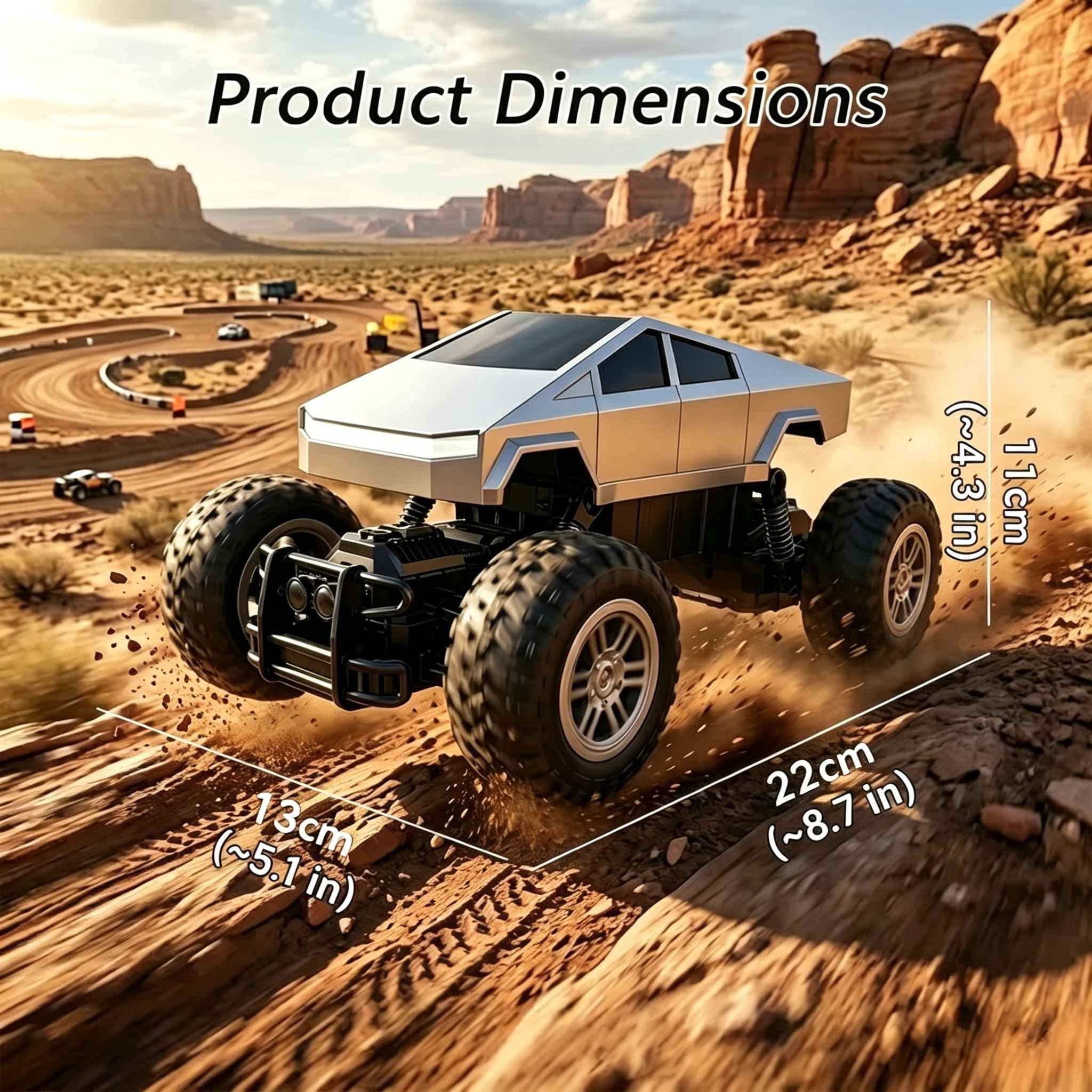 Amphibious RC Car, 1:16 Scale 4WD Waterproof Remote Control Truck, Cyber Style All-Terrain Stunt Vehicle with LED Lights
