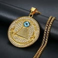 thumbnail image 5 of K-KED Mens Egyptian Rap Hip Hop Pyramid Eye of Providence Pendant Necklace-Silver, 5 of 6