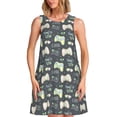 thumbnail image 1 of Balery Gamers Vestidos de verano para mujer con estampado: vestido holgado sin mangas, vestido playero informal y cómodo para días calurosos., 1 of 7