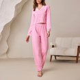 thumbnail image 4 of Akafmk Women's Long Sleeve Pajama Sets,Cotton Pajamas for Women Set,Long Sleeve Sleep Tops and Sleepwear Pants 2 Piece Loungewear Set Soft Comfy Nightwear, 4 of 4