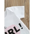 thumbnail image 6 of Baby Boys Girls Summer Romper, Letters Printed Short Sleeve Romper, Bottom Snap Buttons One-Piece Jumpsuit, 6 of 8