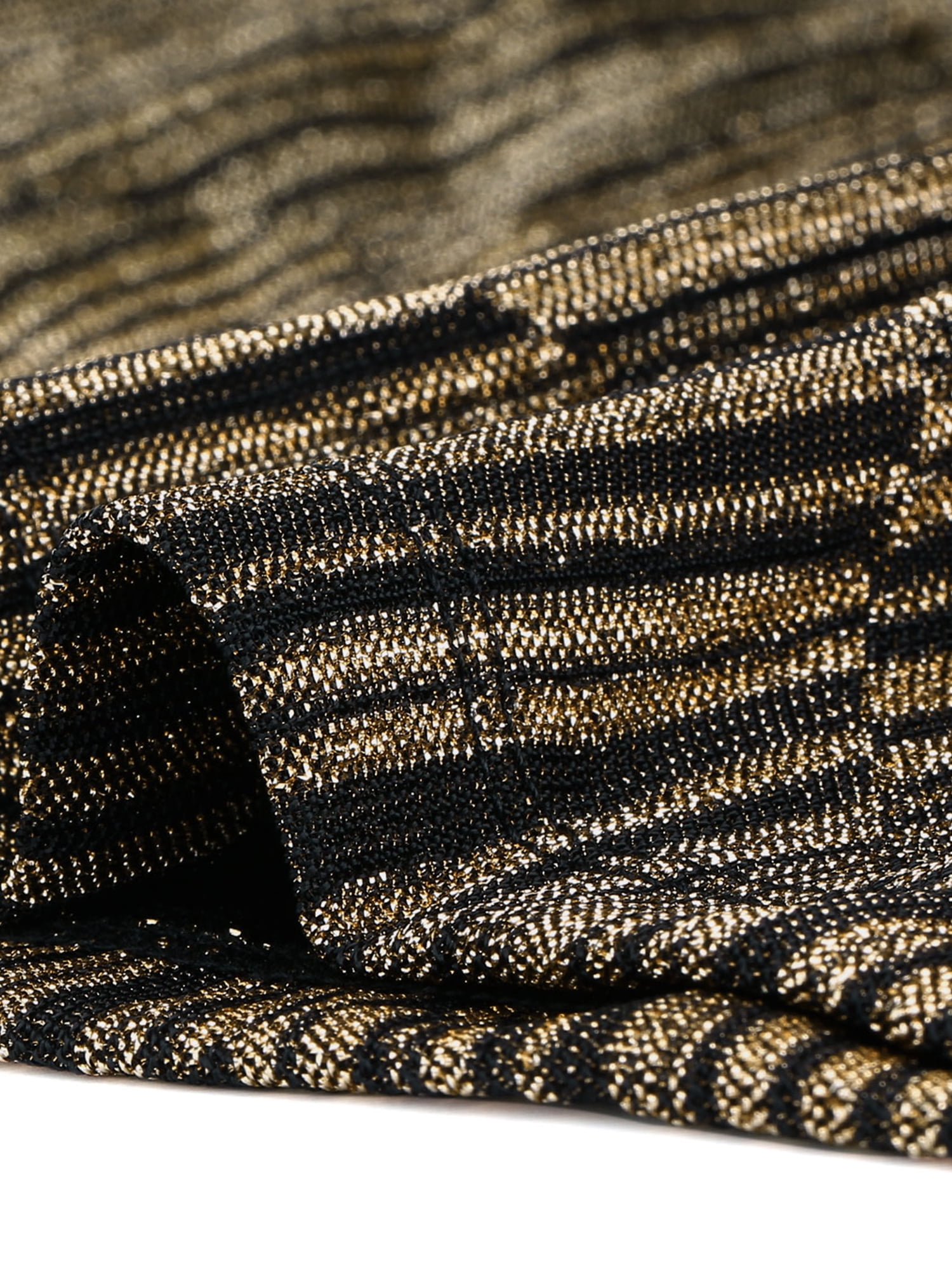 DARING DIVA Party Glitter Shiny Striped Metallic Top S Gold Black