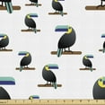 thumbnail image 1 of Vibrant Fabric by the Yard, Repetitive Tropical Toucan Bird Pattern Plain Background, Upholstery Fabric for Dining Chairs Home Decor Accents, 10 Yards, Seafoam Dark Lavender by Ambesonne, 1 of 4