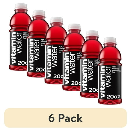 (6 pack) vitaminwater XXX Acai-Blueberry-Pomegranate Flavored Water Beverage Bottle, 20 fl oz