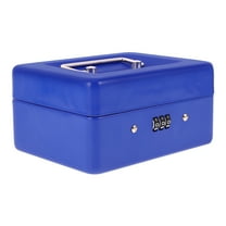 YUYUETIME Blue Metal Cash Box 1Pcs With Combination Lock For Cash Organizer And Valuables Storage