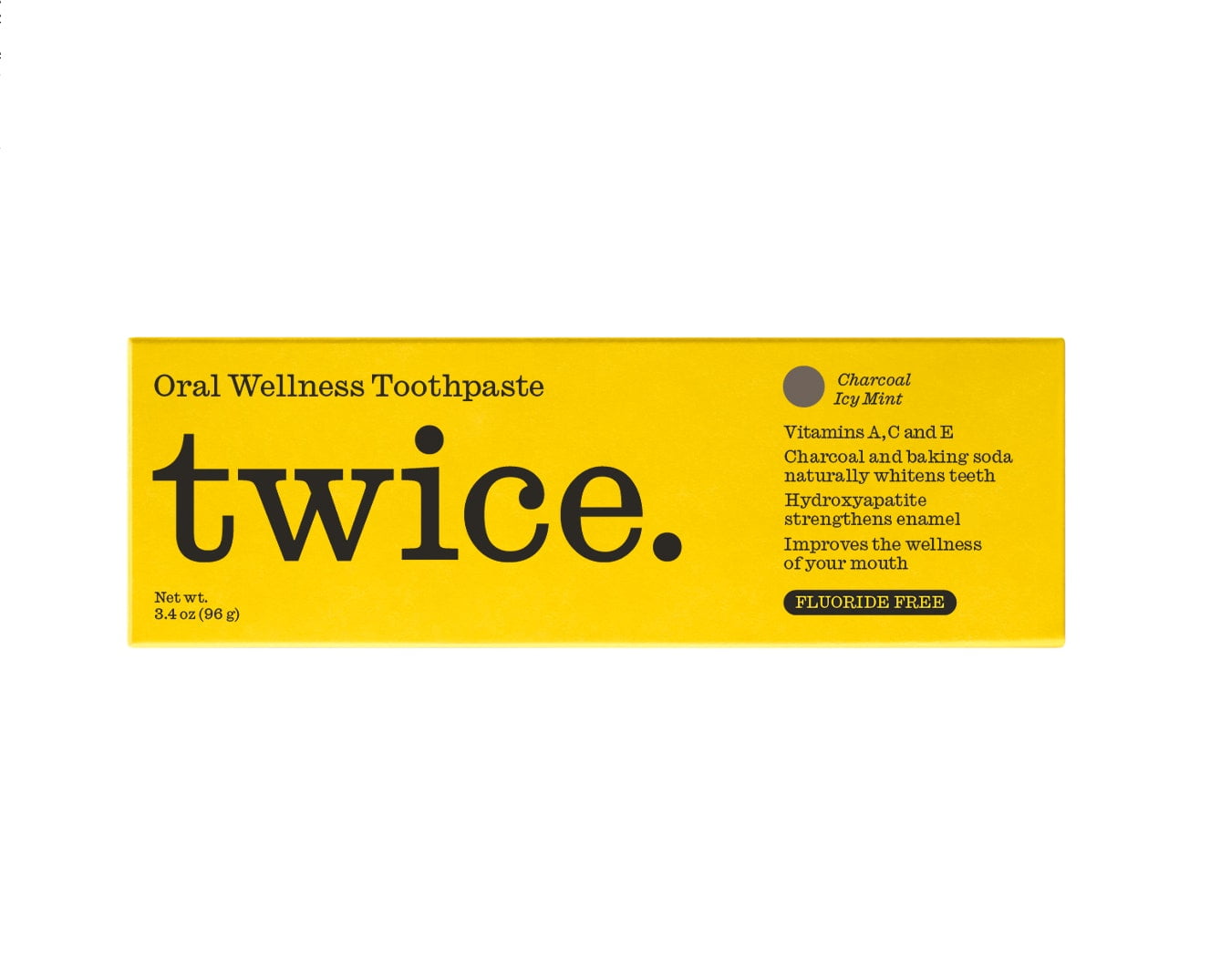 Twice Naturally Whitening Fluoride-Free Toothpaste - Activated Charcoal/Icy Mint - 3.4oz