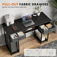 thumbnail image 4 of Blorly 48" Computer Desk, Long Desk with Storage Fabric Drawers, Easy Assembly for Small Space, Bedroom, Home Office, Black, 4 of 6