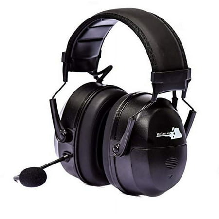 Rifleman Bluetooth Communicator Electronic Ear Muffs NRR 25 Hearing Amplification and Protection Headset with Microphone Perfect for Hunting Shooting Ranges & Gaming Black