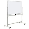 thumbnail image 1 of Double-Sided Mobile Whiteboard Magnet Dry Erase Board on Wheels - Aluminum Frame Magnetic Portable Stand Whiteboard- 48"x36" Rolling White Boards with Easy Flip Feature, 1 of 4